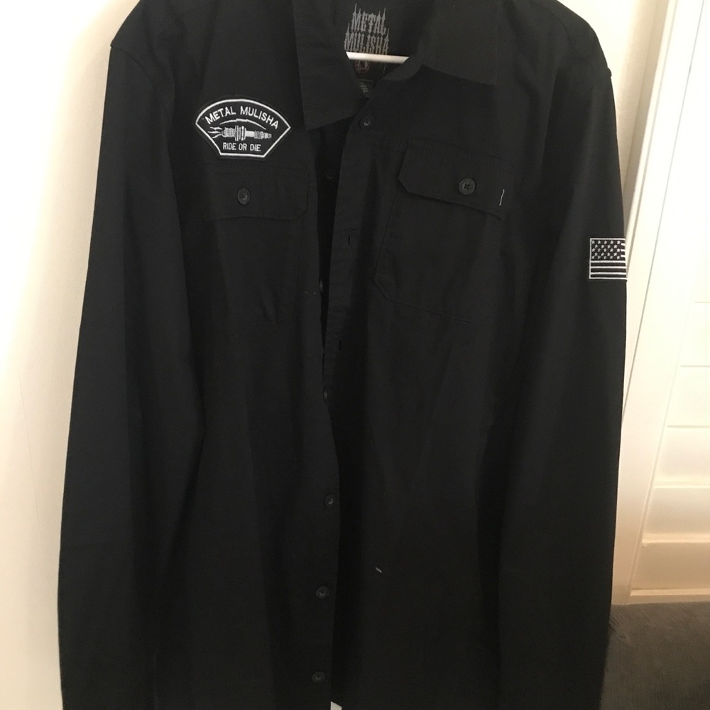 Metal Mulisha Black Long-Sleeve Button Shirt Jacket